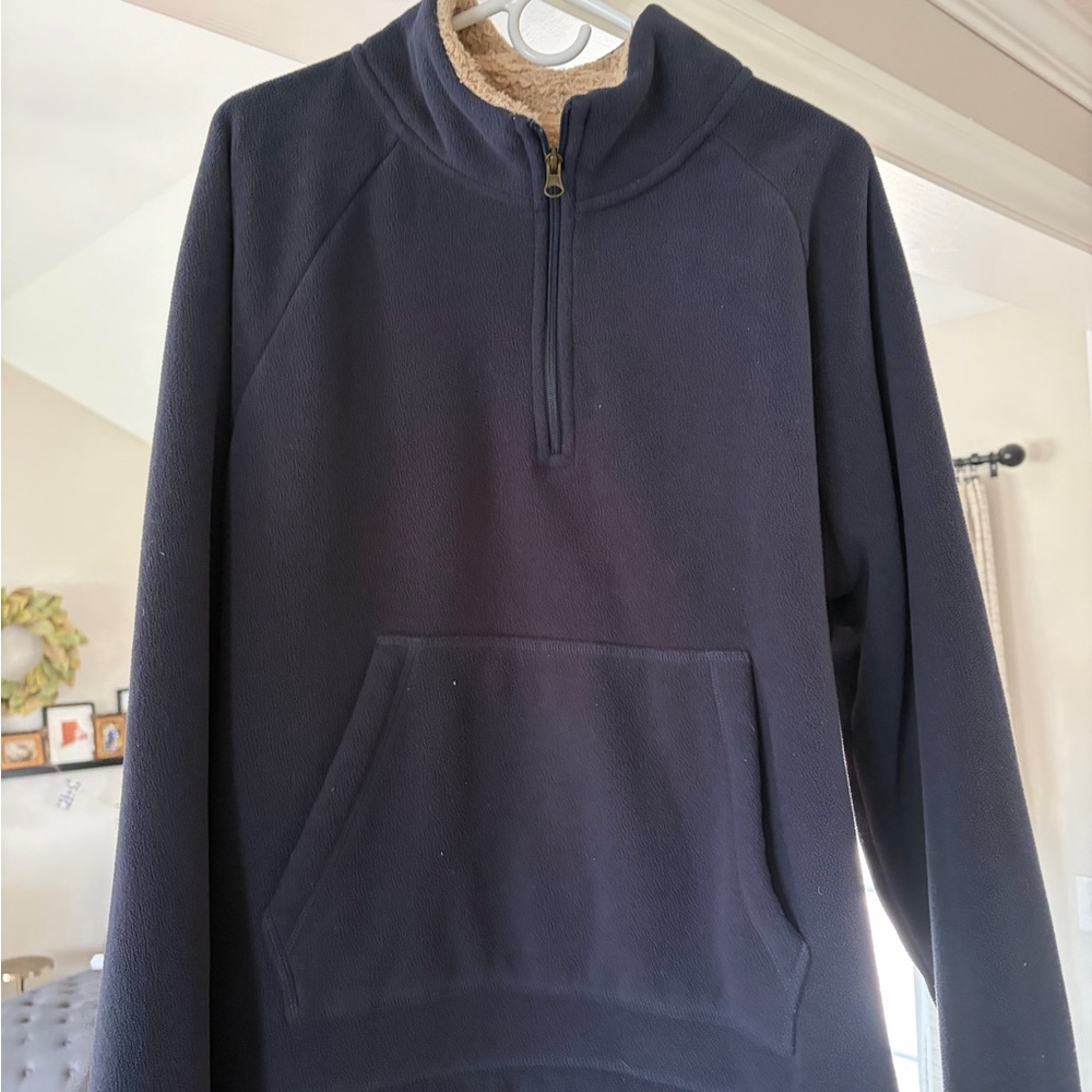 Men's Navy 1/4 Zip Fleece Pullover XL  wind, and warm perfect for spring